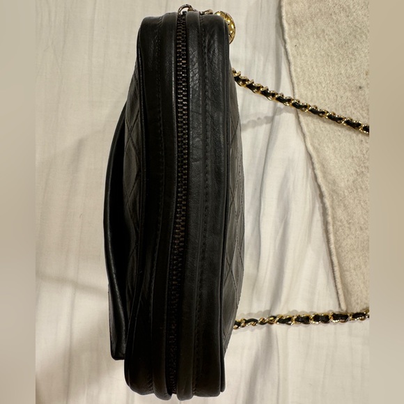 CHANEL CC Matelasse Tassel Chain Shoulder Bag Leather Black Vintage - Picture 9 of 13